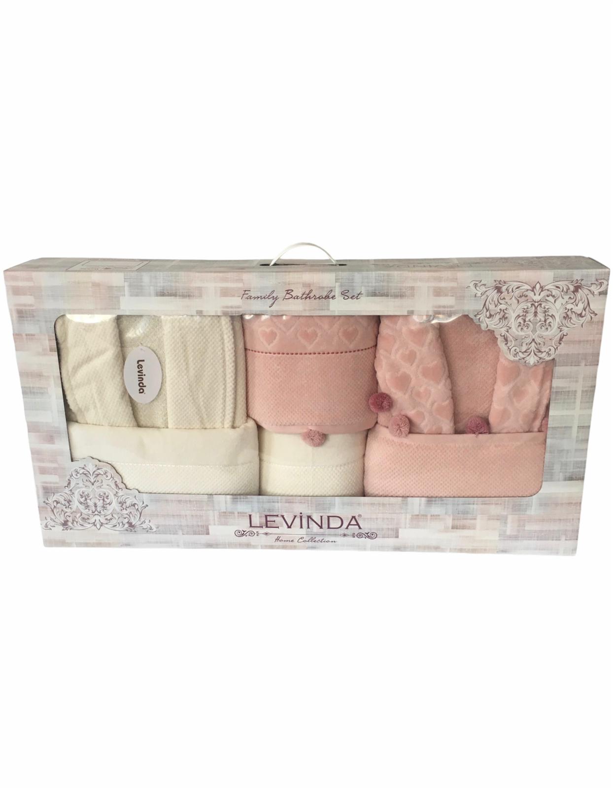 Kadife Jakarlı Ponponlu Bornoz Seti - 6 Parça