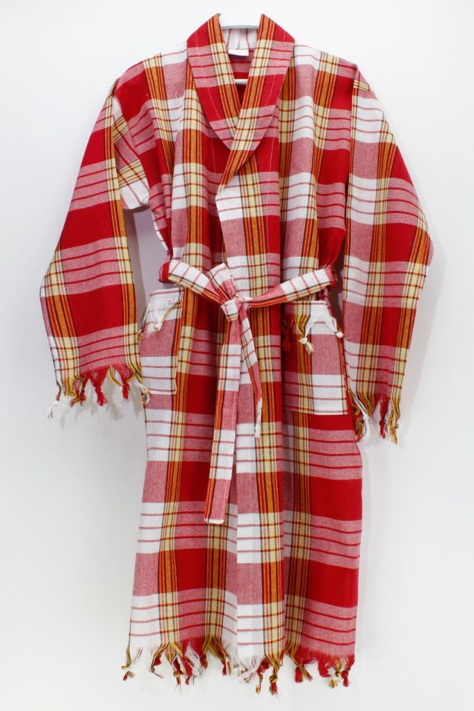 Klasik Kırmızı Peştamal Unisex Bornoz - L Beden