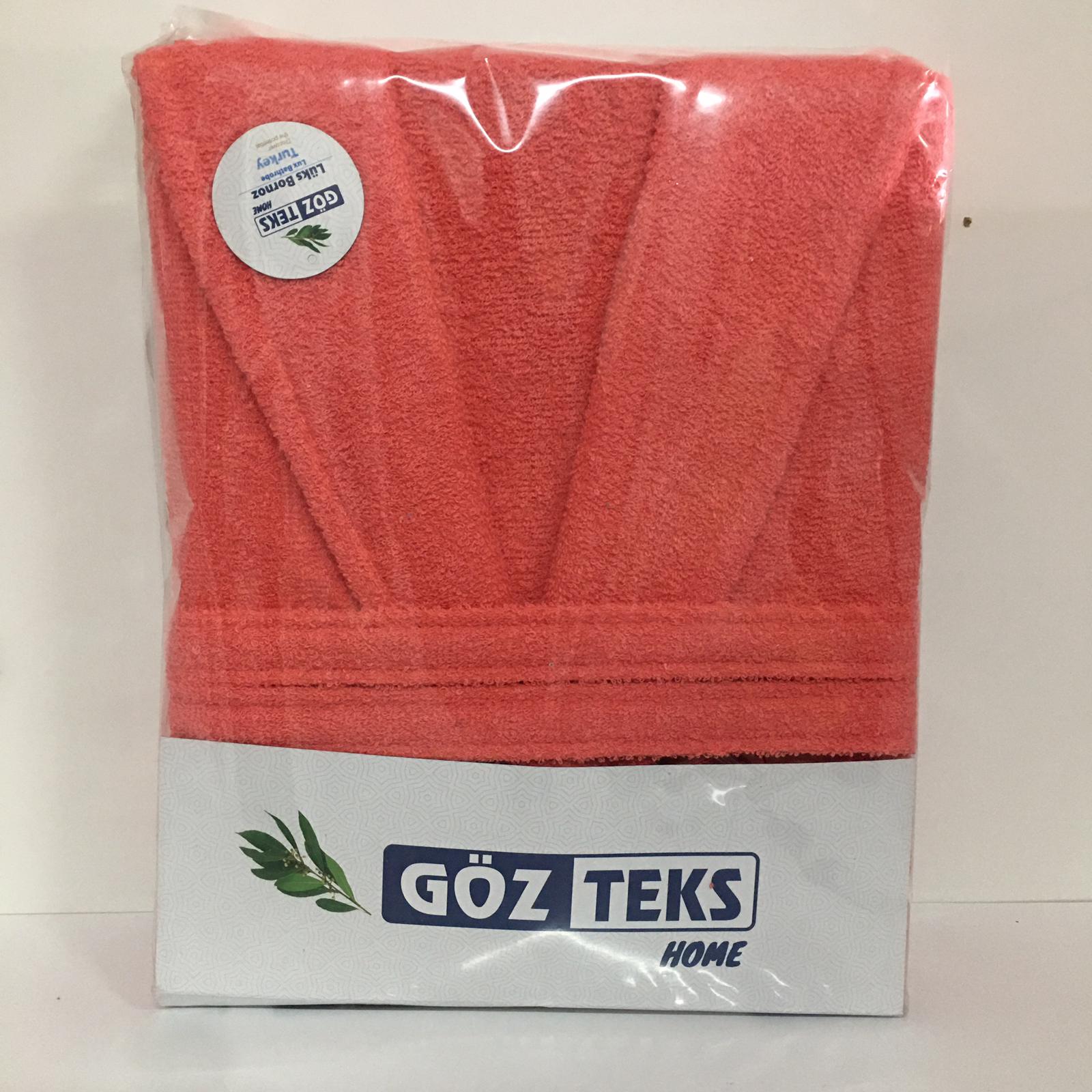 Şalyaka Pamuklu Bukle Bornoz - Mercan